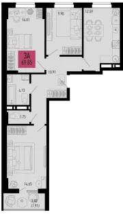 3-х комнатная квартира