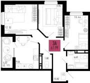 3-х комнатная квартира