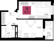 1-комнатная квартира